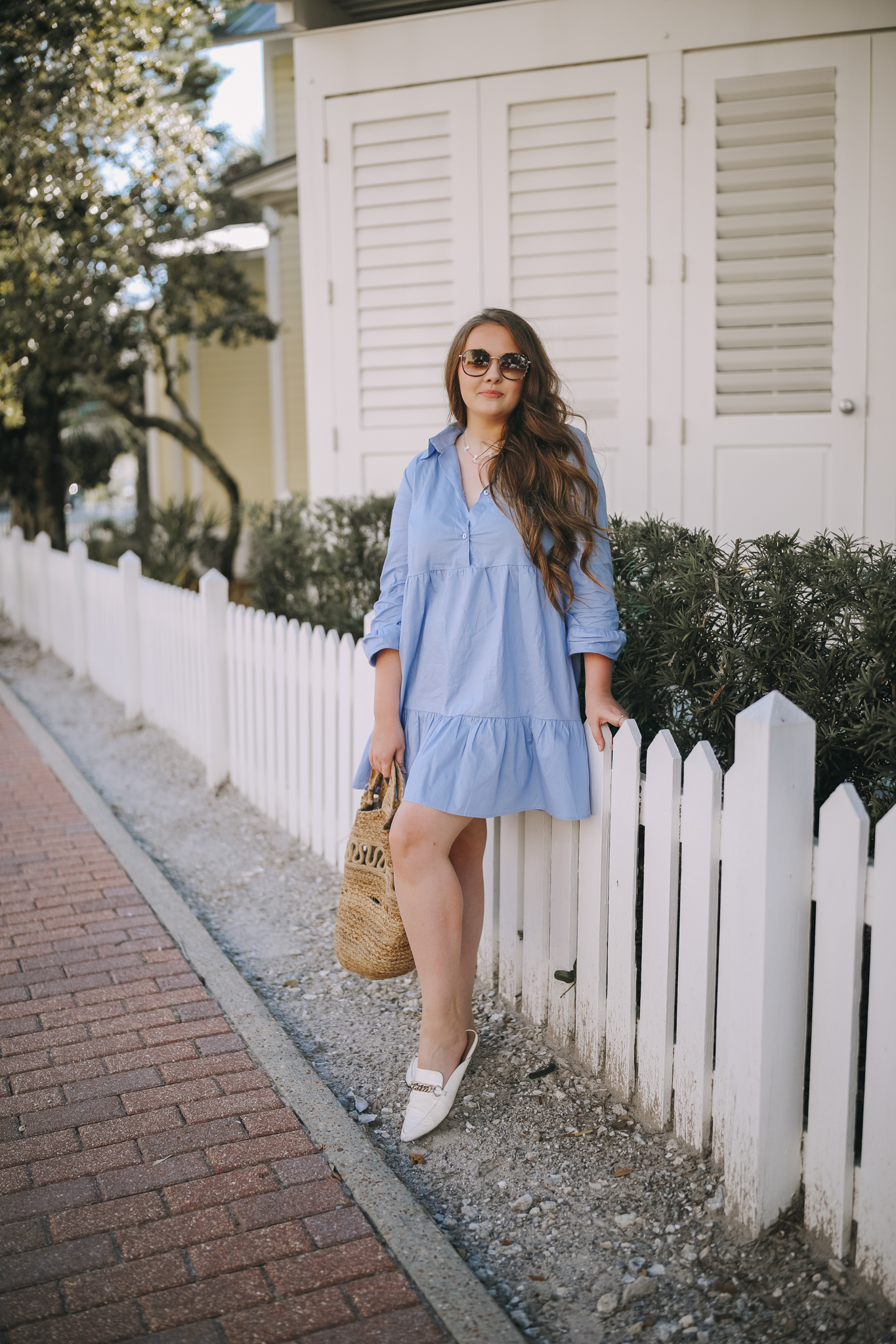 Blue Shirt Dress In Florida