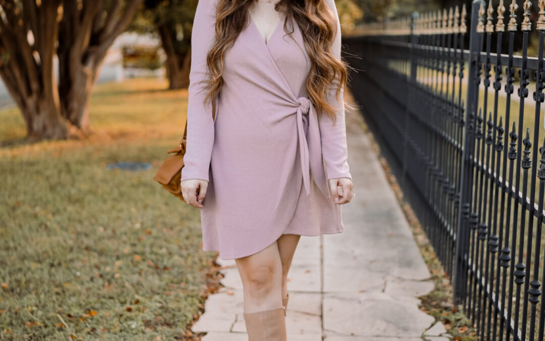 Figure Flattering Wrap Dress For Fall